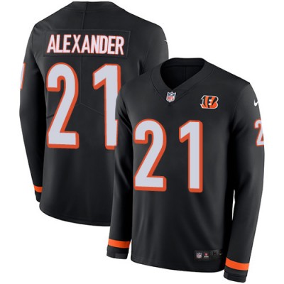 Nike Cincinnati Bengals #21 Mackensie Alexander Black Team Color Men's Stitched NFL Limited Therma Long Sleeve Jersey